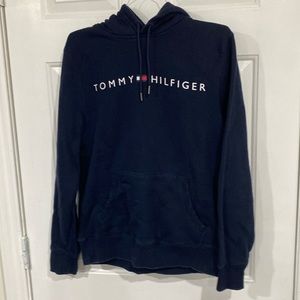 Tommy Hilfiger Logo Hoodie Navy Blue Size M